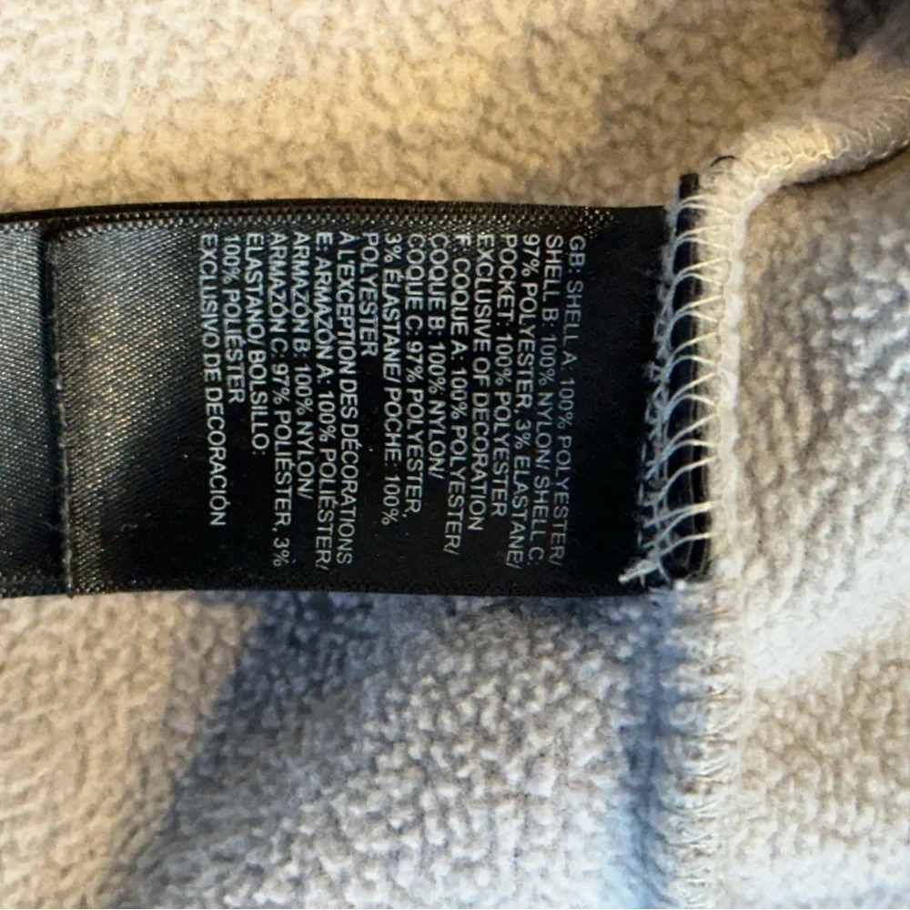 The North Face Full Zip Fleece Jacket Men’s L Light Grey  Black Outdoors‎